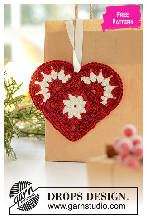Heart Ornament Home Decoration Free Crochet Pattern