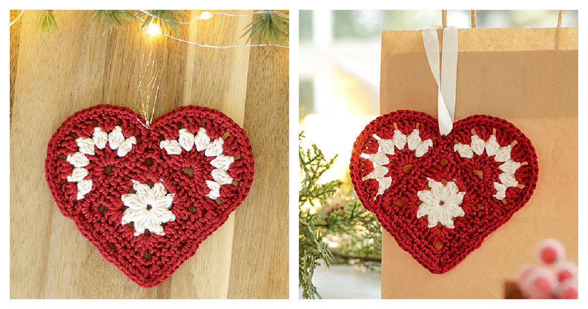 Heart Ornament Home Decoration Free Crochet Pattern