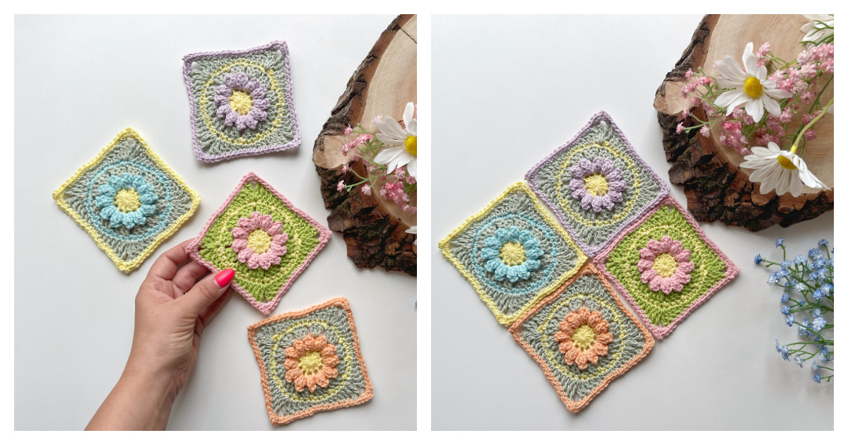Elloth Granny Square Free Crochet Pattern and Video Tutorial