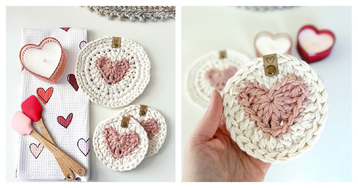 Heart Coaster and Hot Pad Free Crochet Pattern