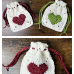 Heart Drawstring Pouch Free Crochet Pattern and Video Tutorial