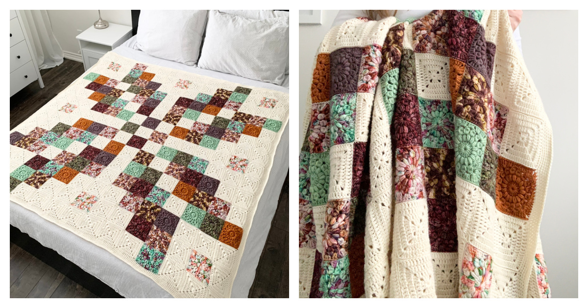 Nordic Star Sunburst Blanket Free Crochet Pattern