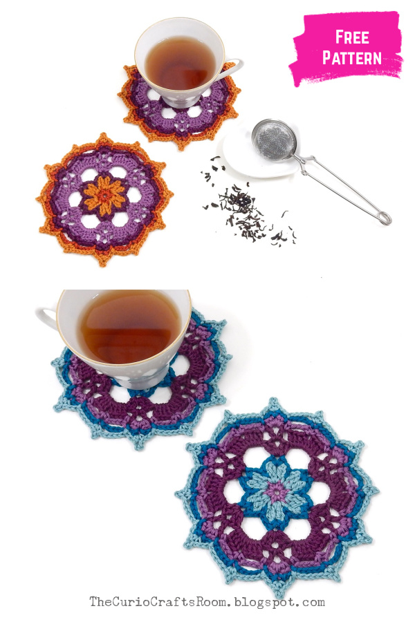Blooming Coaster Free Crochet Pattern 