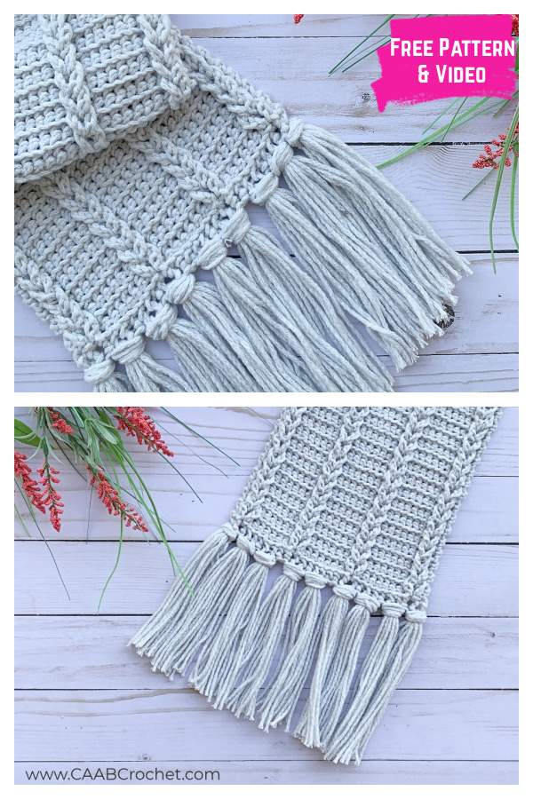 Braided Scarf Free Crochet Pattern and Video Tutorial