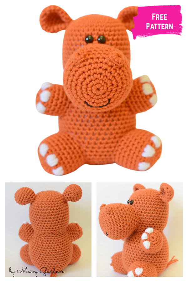 Hank the Hippo Amigurumi Free Crochet Pattern