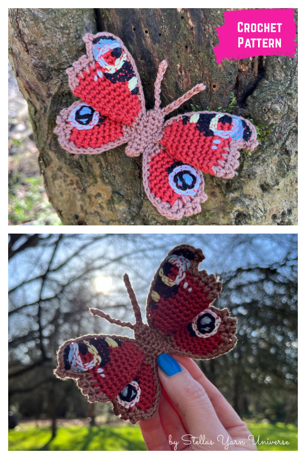 Peacock Butterfly Amigurumi Crochet Pattern