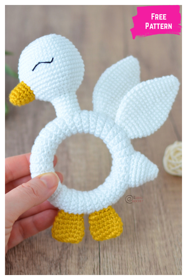 Duck Teething Ring Free Crochet Pattern 
