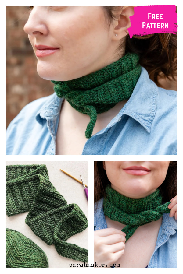 Evergreen Mini Scarf Free Crochet Pattern