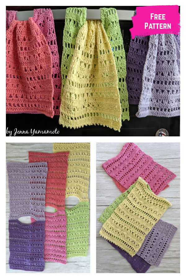 Knotted Tea Towel Free Crochet Pattern