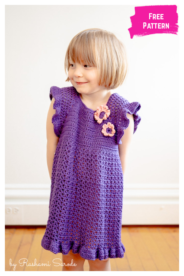 Paradise Blooms Little Girl’s Dress Free Crochet Pattern