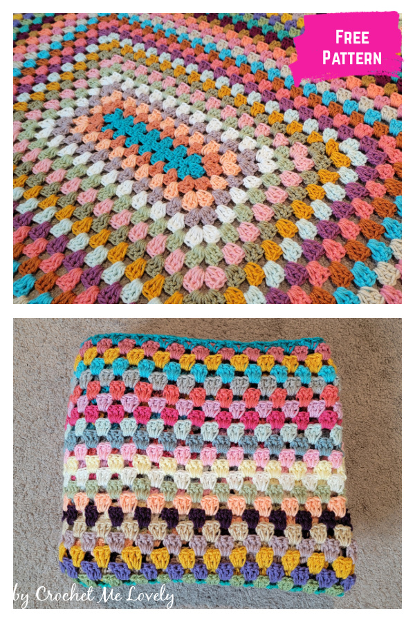 Peppy Rectangle Blanket Free Crochet Pattern