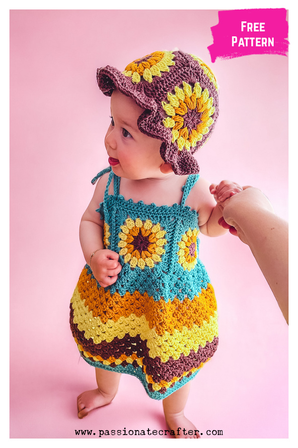 Sunflower Baby Dress Free Crochet Pattern