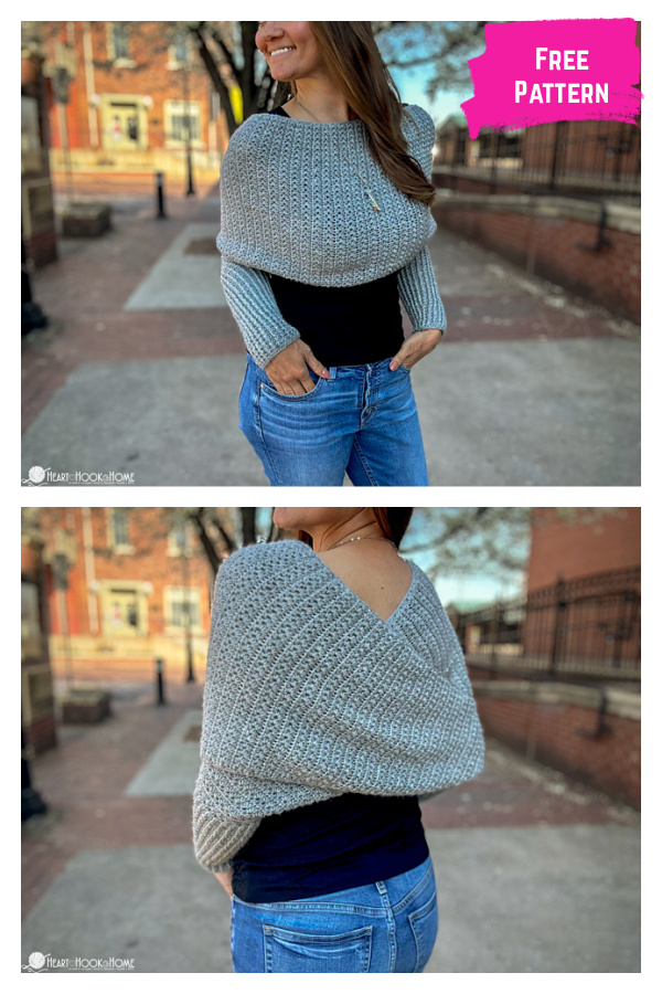 Delphine Scarf with Sleeves Free Crochet Pattern