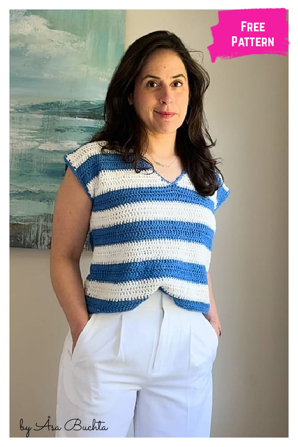 Marina Striped Tee Free Crochet Pattern