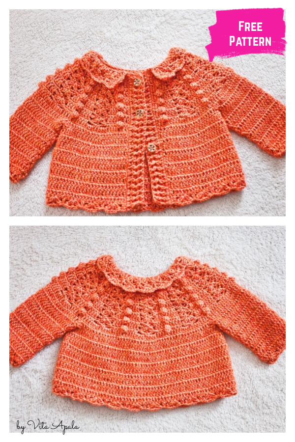 Portobello Children’s Cardigan Free Crochet Pattern