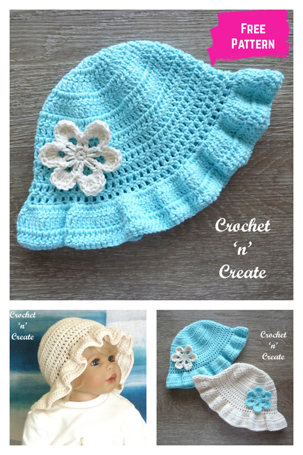 Frilled Sunshine Baby Hat Free Crochet Pattern 