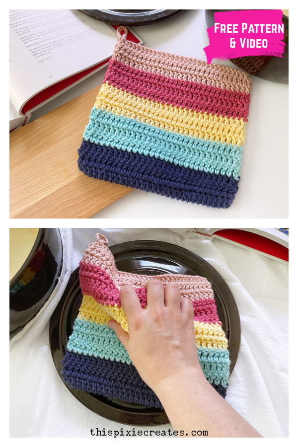 Double Crochet Potholder Free Crochet Pattern and Video Tutorial