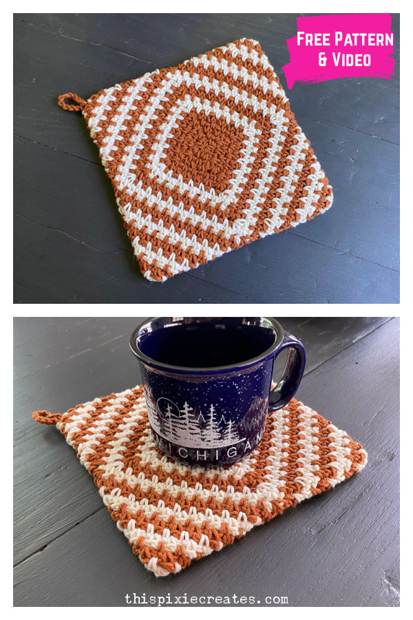 Mabel Pot Holder Free Crochet Pattern and Video Tutorial