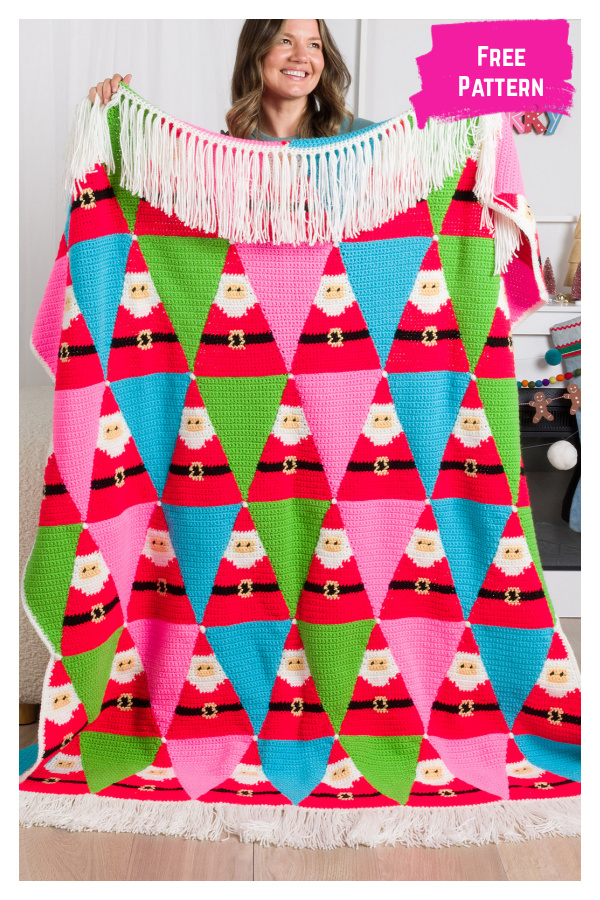 Santa's Coming to Town Blanket Free Crochet Pattern