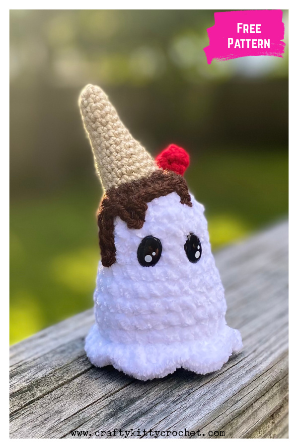 Hot Fudge Ghosts Amigurumi Free Crochet Pattern